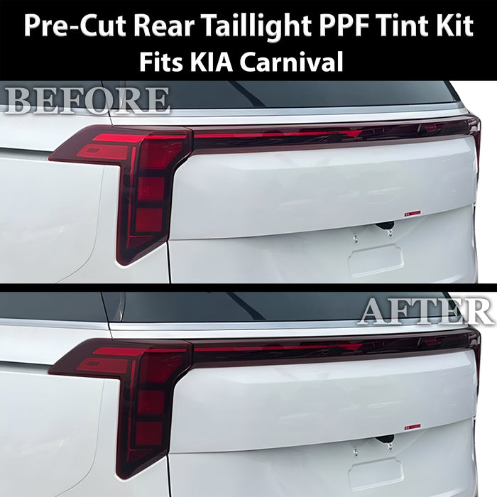 KIA Carnival 2025–2026 Dark Smoke Headlight & Taillight Tint Kit – Precut Vinyl Lens Overlays