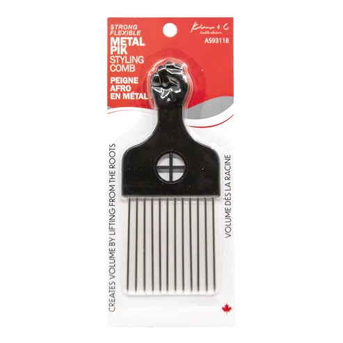 KIM & C Metal Pik Styling Comb - Rectangle Short