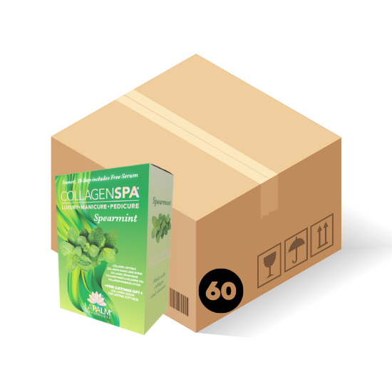 La Palm Collagen Spa Luxury Manicure & Pedicure 10 Step Kit - Spearmint (Case 60pcs)