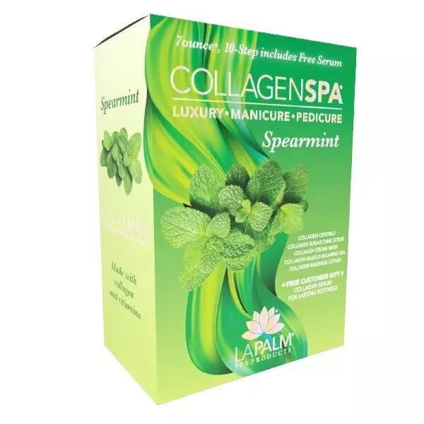 La Palm Collagen Spa Luxury Manicure & Pedicure 10 Step Kit - Spearmint (Case 60pcs)