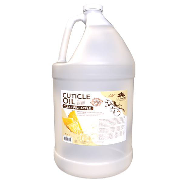 Lapalm Spa Products - Cuticle Oil Pineapple Clear - With Aloe Vera & Vitamin E- 1 Gallon