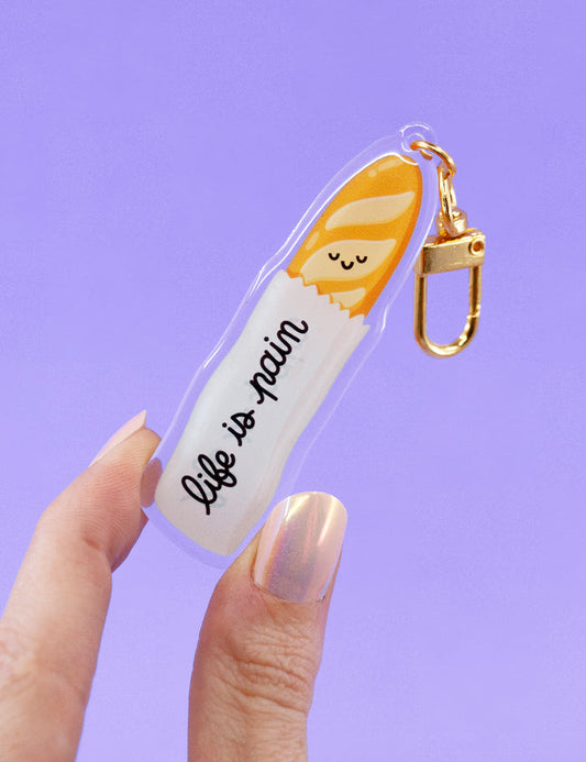 "Life is Pain" Baguette Acrylic keychain