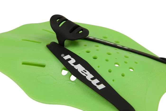 Green Maru Hand Paddle for paddling, featuring a durable design and ergonomic handle, suitable for water sports and recreational use.