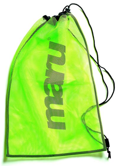 Green Maru mesh bag with adjustable straps and breathable mesh design, ideal for carrying everyday essentials.