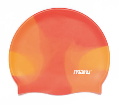 Orange Maru Multi Silicone Swim Hat designed for comfortable swimming and water activities, featuring a flexible, durable silicone construction.