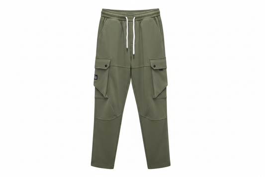 Men's Olive Green Cargo Pants - white background