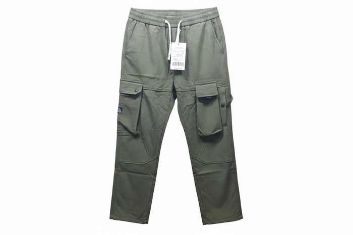 Men's Olive Green Tactical Cargo Pants - white background