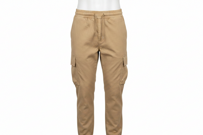 Men's Tan Cargo Pants – white background product shot