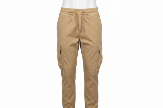 Men's Tan Cargo Pants – white background product shot