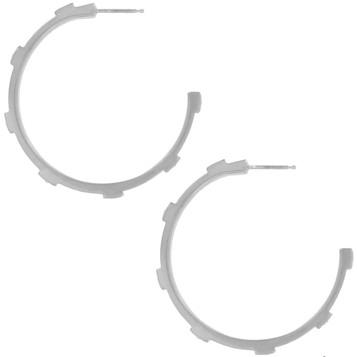 Meridian Zenith Station Hoop Earrings-Silver