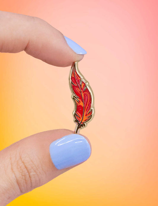 Mini phoenix feather pin enamel pin
