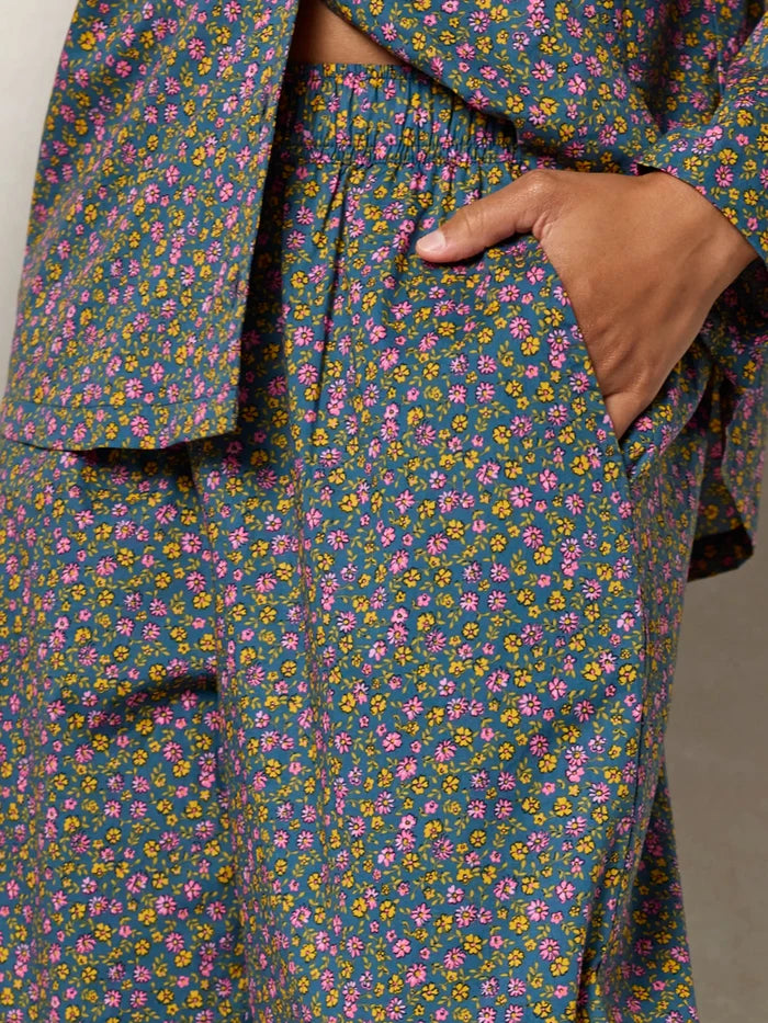 Mix & Match Cotton Pajama Pants - Mari Ditsy Navy-view 1