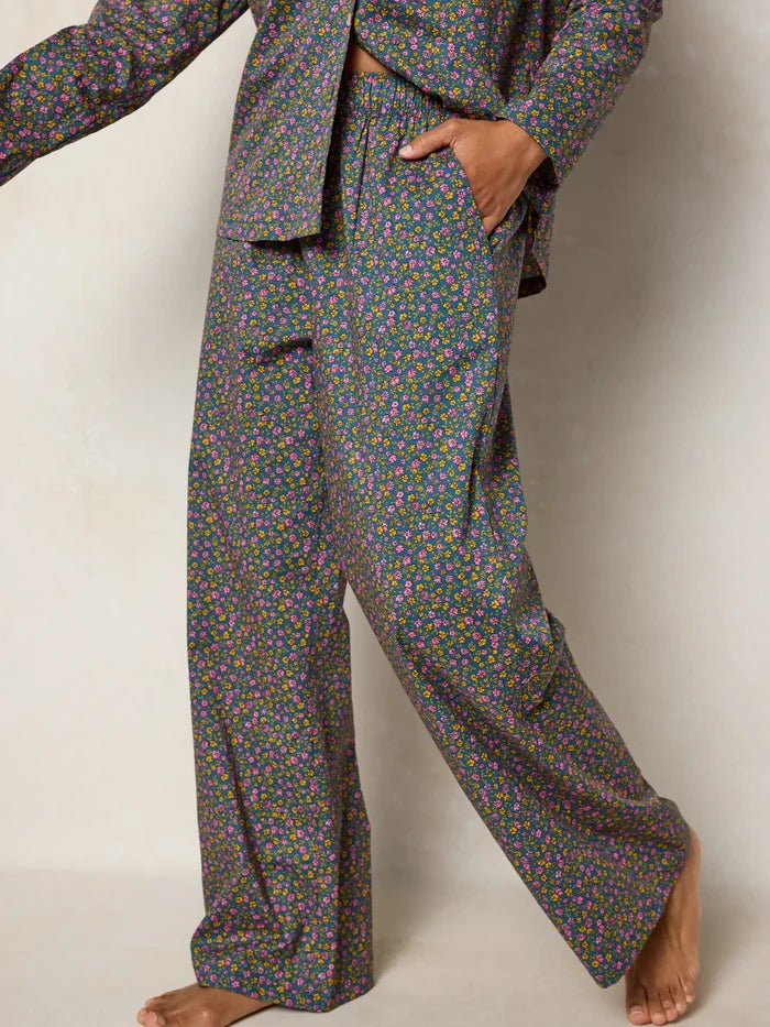 Mix & Match Cotton Pajama Pants - Mari Ditsy Navy-view 4