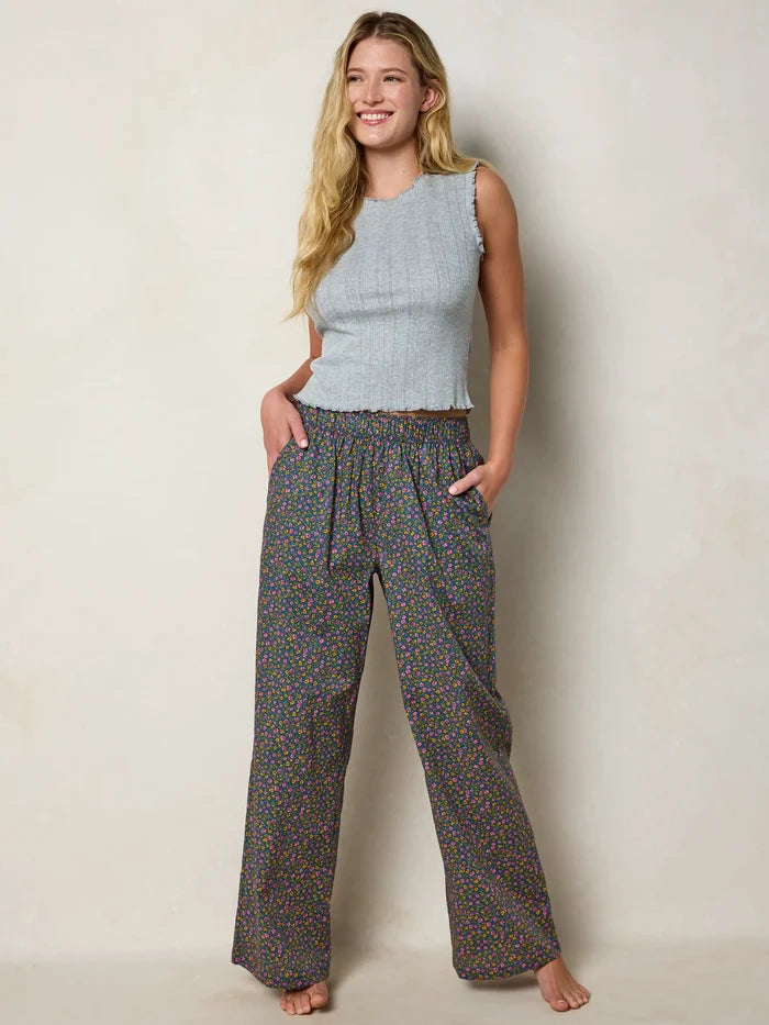 Mix & Match Cotton Pajama Pants - Mari Ditsy Navy-view 6