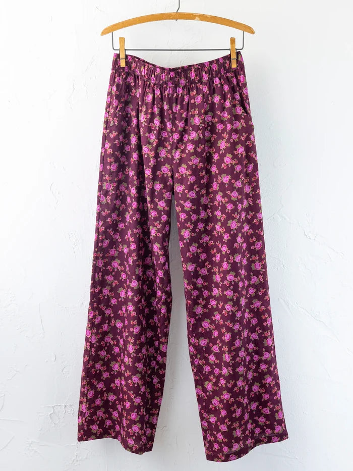 Mix & Match Cotton Pajama Pants - Porto Ditsy Merlot-view 1