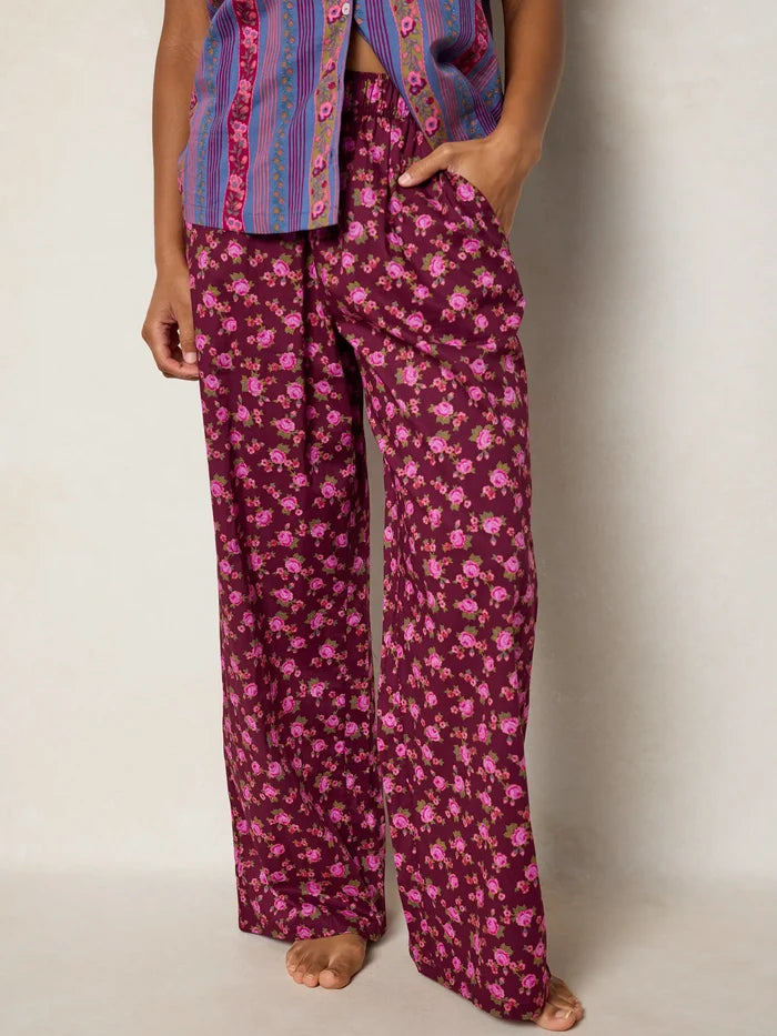 Mix & Match Cotton Pajama Pants - Porto Ditsy Merlot-view 2