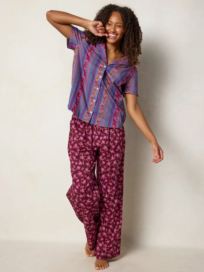 Mix & Match Cotton Pajama Pants - Porto Ditsy Merlot-view 4