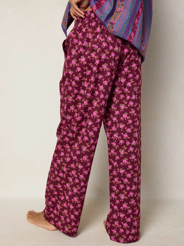 Mix & Match Cotton Pajama Pants - Porto Ditsy Merlot-view 6