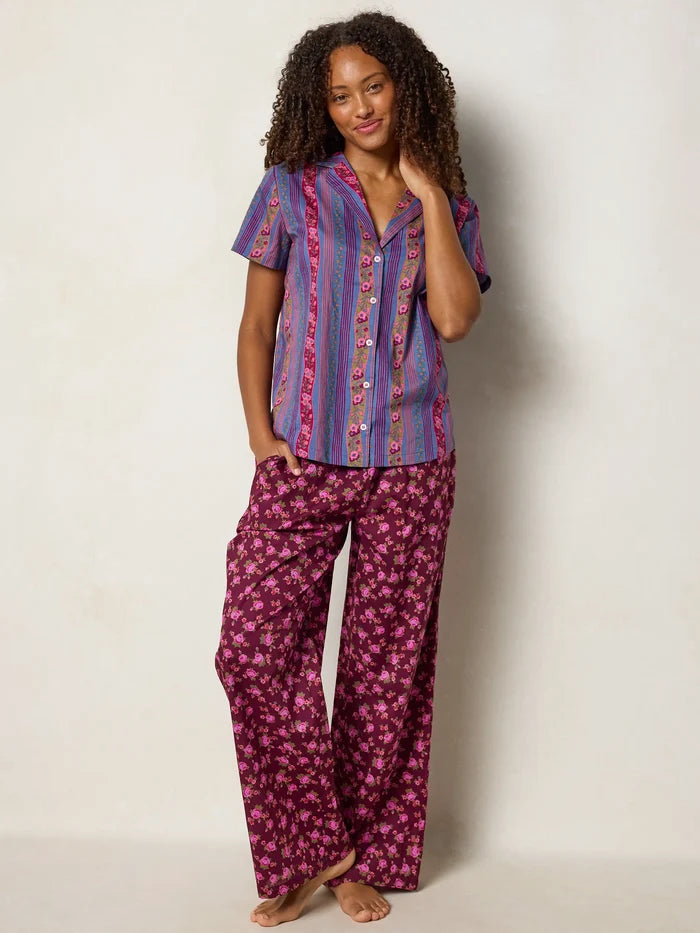 Mix & Match Cotton Pajama Pants - Porto Ditsy Merlot-view 7