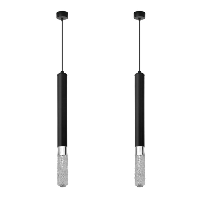 Modern Black LED Pendant Light Geometric Aluminium Tube E14~4602