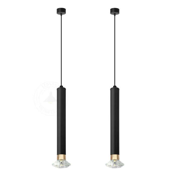 Modern Black LED Pendant Light Geometric Aluminium Tube E14~4602
