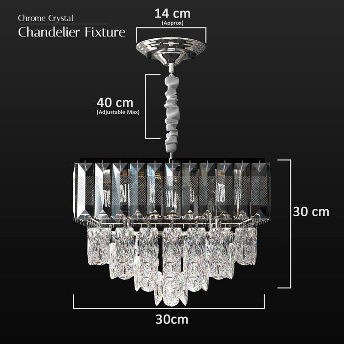 Modern Chrome Crystal E14 Chandelier with Remote ~5006