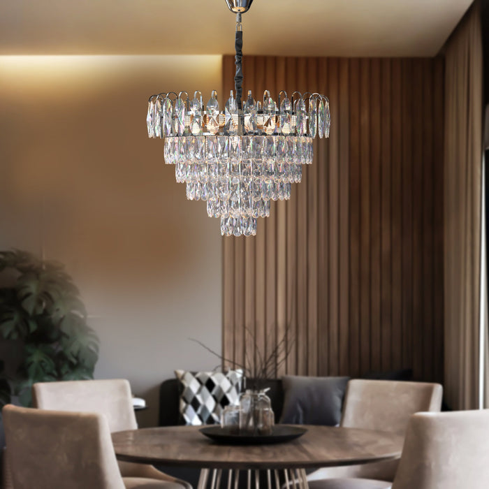 Modern Crystal Chandeliers Lighting with Crystal Droplets of chrome Hanging Lamp ~4801