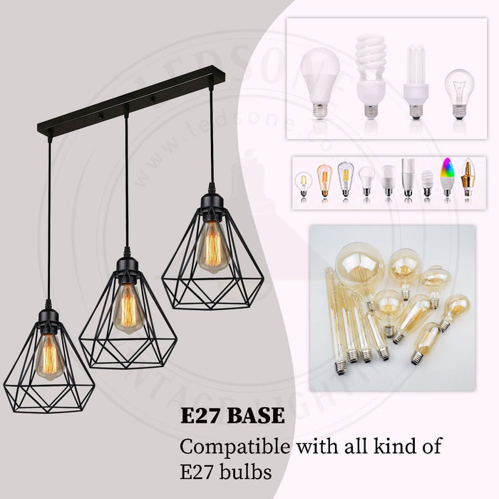 Modern Rectangle 3 Way Ceiling Pendant Light ~6152