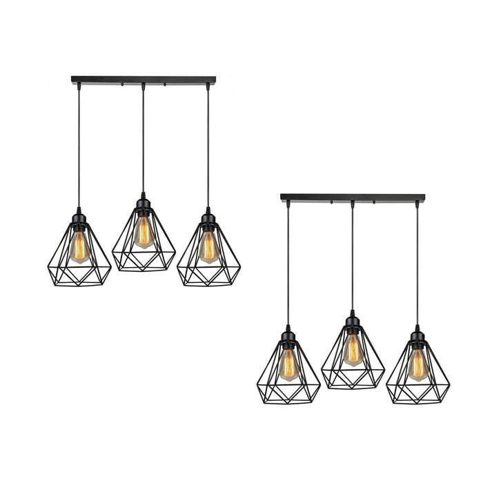Modern Rectangle 3 Way Ceiling Pendant Light ~6152