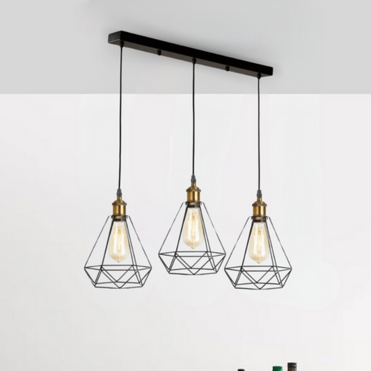 Modern Retro Industrial Ceiling Light Shade Hanging Pendant Light Cage 3Way Lamp~5020