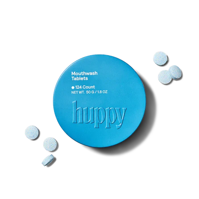 Huppy Mouthwash Tablets Mouthwash Tablets - Zero Waste Mouthwash - All Natural, Plastic-Free, Refillable, 124 ct.