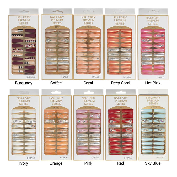 Nail Fairy Premium Series Long Nail 24Nails - ikatehouse