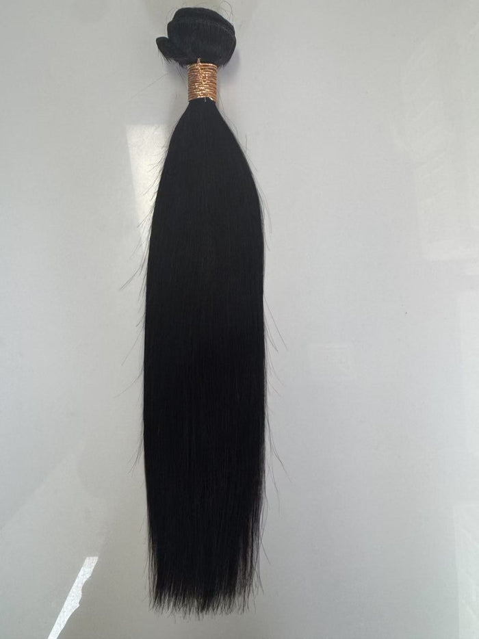 Natural Black #1B Straight Weft Hair Extensions – 100% Remy Human Hair | 100g Bundle | 10’’–30’’ | Sew-In & DIY | Reusable
