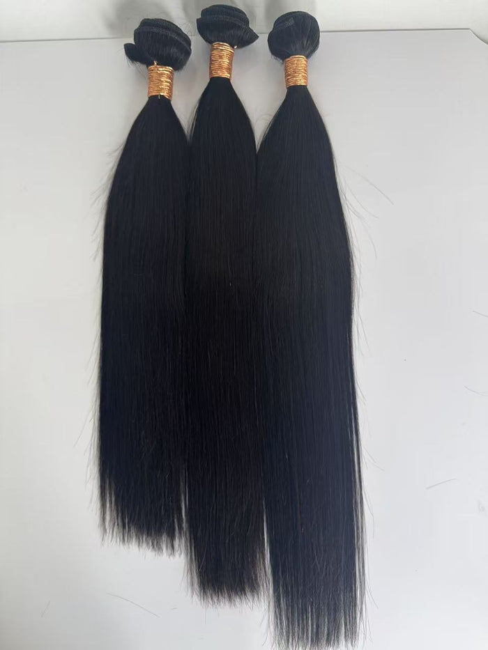 Natural Black #1B Straight Weft Hair Extensions – 100% Remy Human Hair | 100g Bundle | 10’’–30’’ | Sew-In & DIY | Reusable