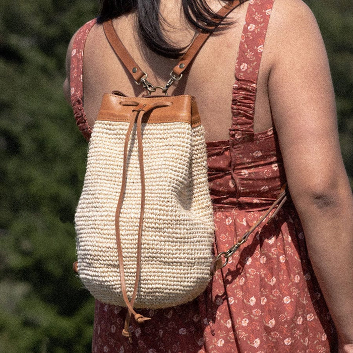 Made by Minga Natural Transito Woven Mini Backpack, Natural