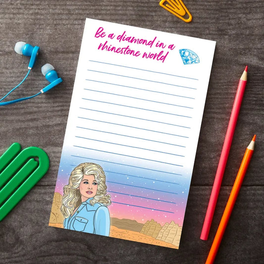 Notepad: Dolly Diamond in A Rhinestone World Stationery