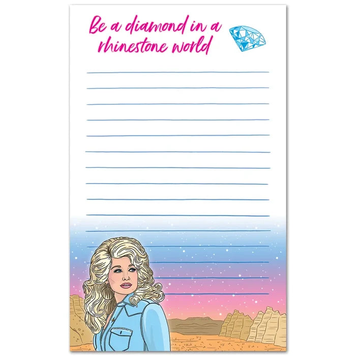 Notepad: Dolly Diamond in A Rhinestone World Stationery