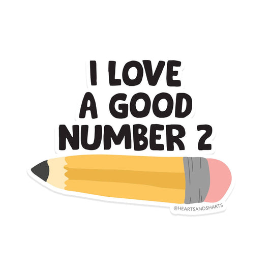 NUMBER TWO PENCIL 3X3 ILLUSTRATED VINYL STICKER - NO AI