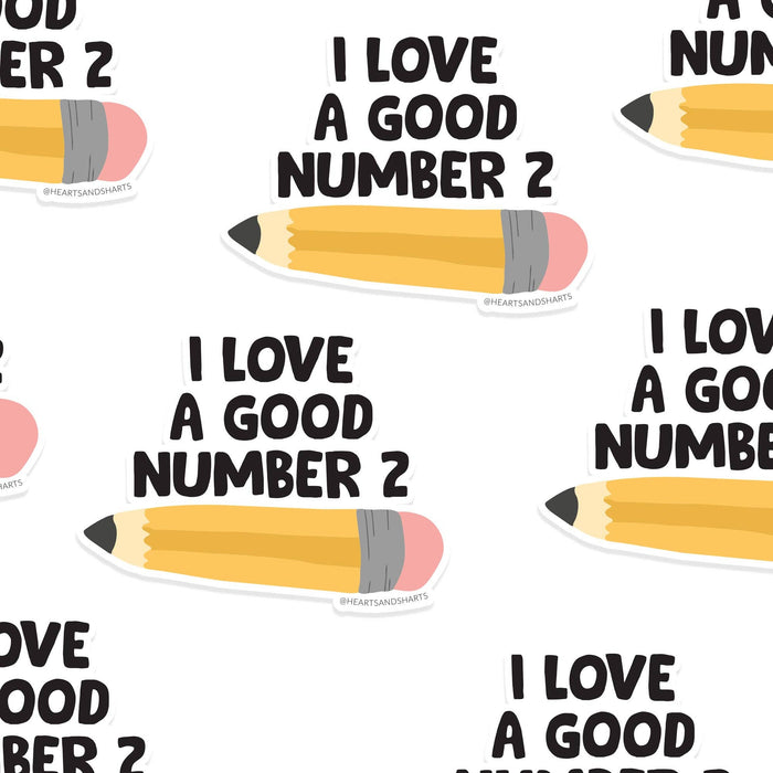 NUMBER TWO PENCIL 3X3 ILLUSTRATED VINYL STICKER - NO AI