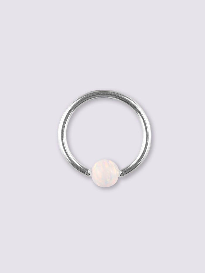 Opal Bead Ring 18G | White-Image 1