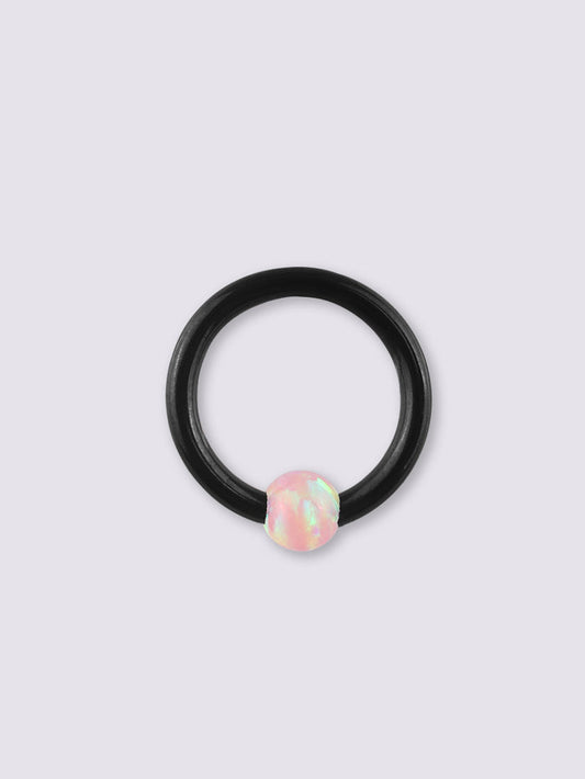 Opal Black Bead Ring 16G | Pink-Image 1