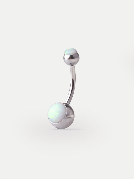 Opal Navel Barbell 14G | White-Image 1
