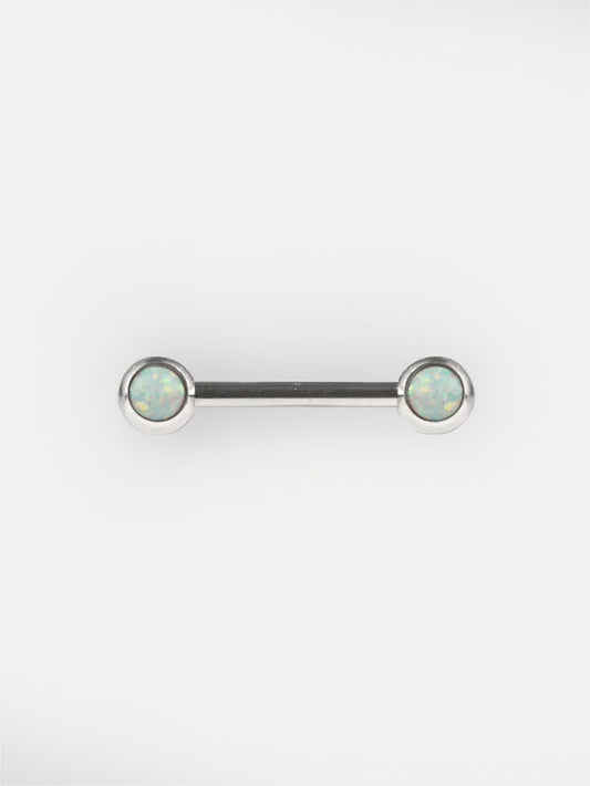 Opal Nipple Barbell 14G | White-Image 1