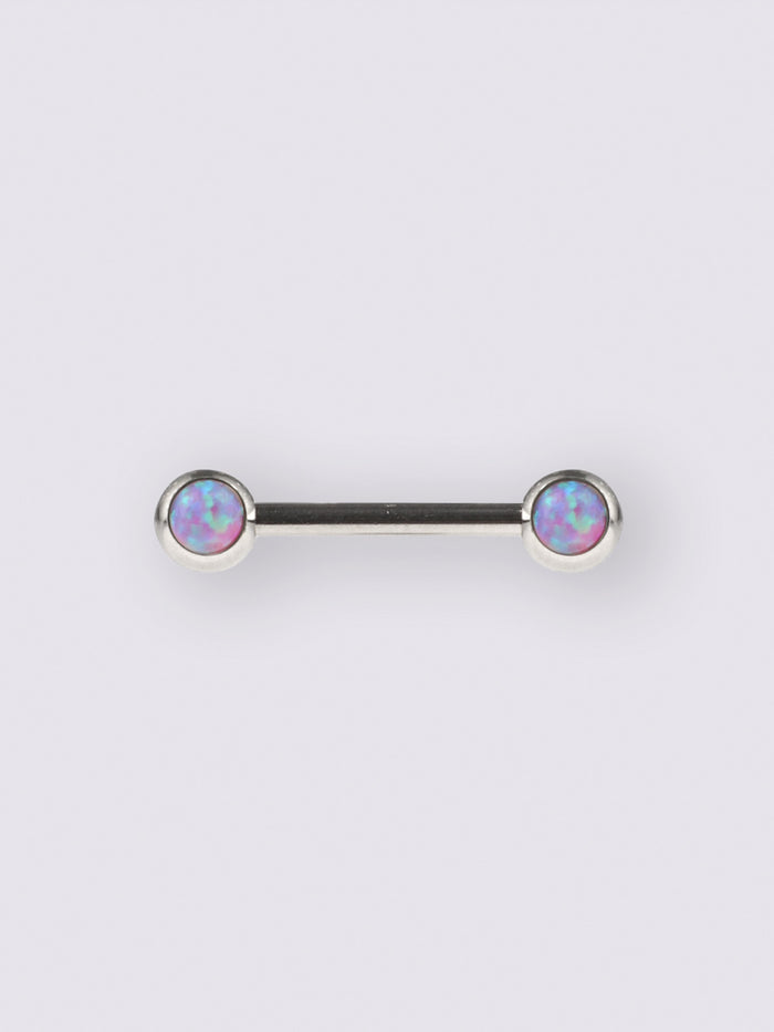 Opal Nipple Barbell 14G | Pink-Image 1