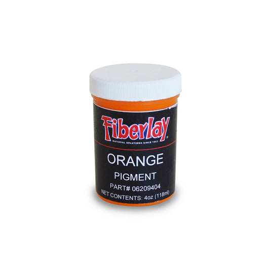 Bright orange colored liquid concentrate pigment in small 4 ounce bottle.