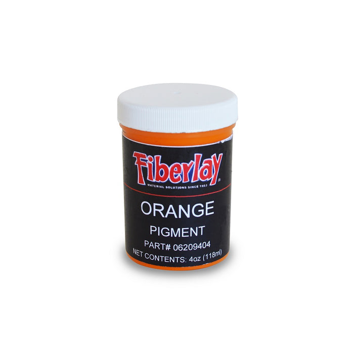Bright orange liquid concentrate pigment four ounce jar.