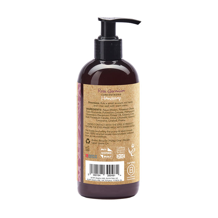 Organic Concentrated Rose Geranium Handwash 250ml