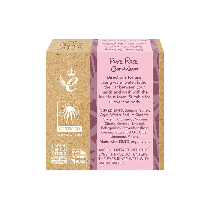 Organic Rose Geranium Travel Size Mini Soap 50g