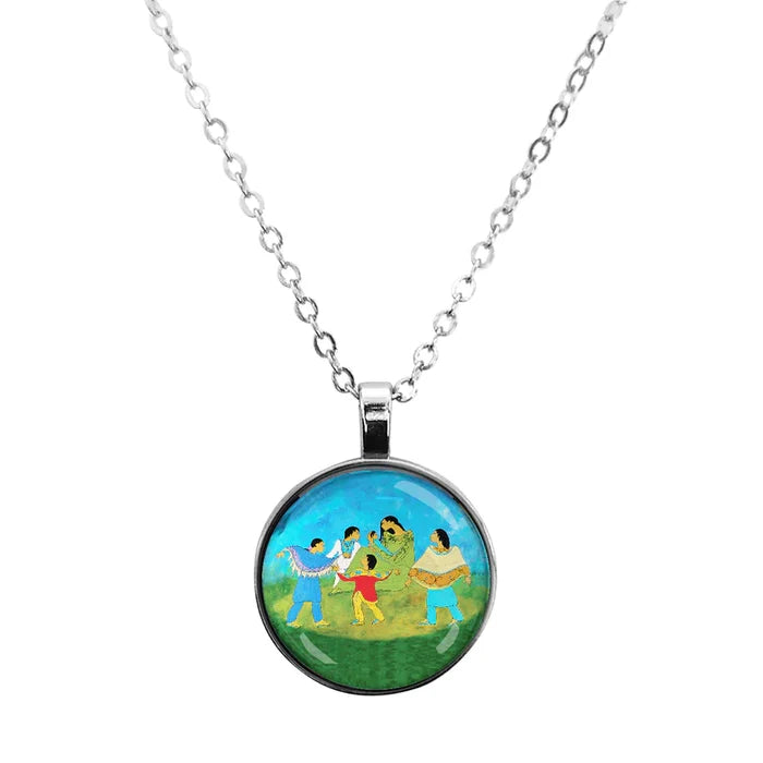 OSCARDO Dome Glass Necklace - Family Circle