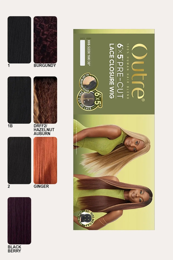 OUTRE 6X5 PRE-CUT LACE CLOSURE WIG - SLEEK YAKI 30" OUTRE
